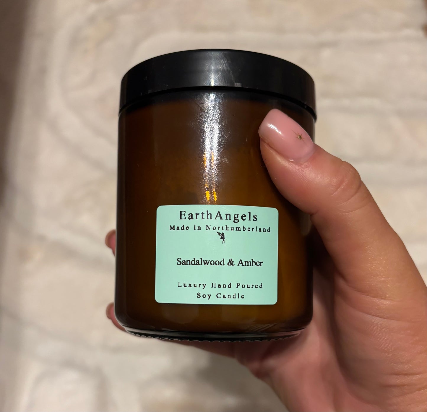 Amber Glass Jar Soy Wax Candle 8oz