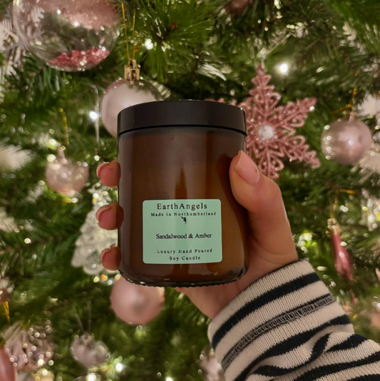 Amber Glass Jar Soy Wax Candle 8oz